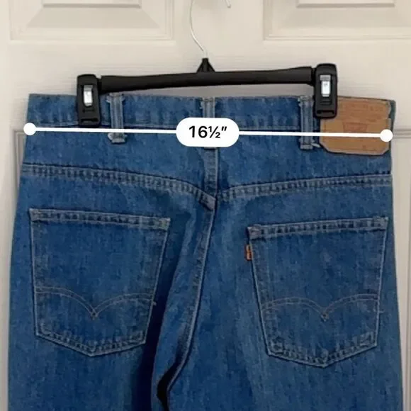 VINTAGE Orange Tab Levi’s 405 “Little E” Straight Leg Light Wash Size 32 - Picture 2 of 7